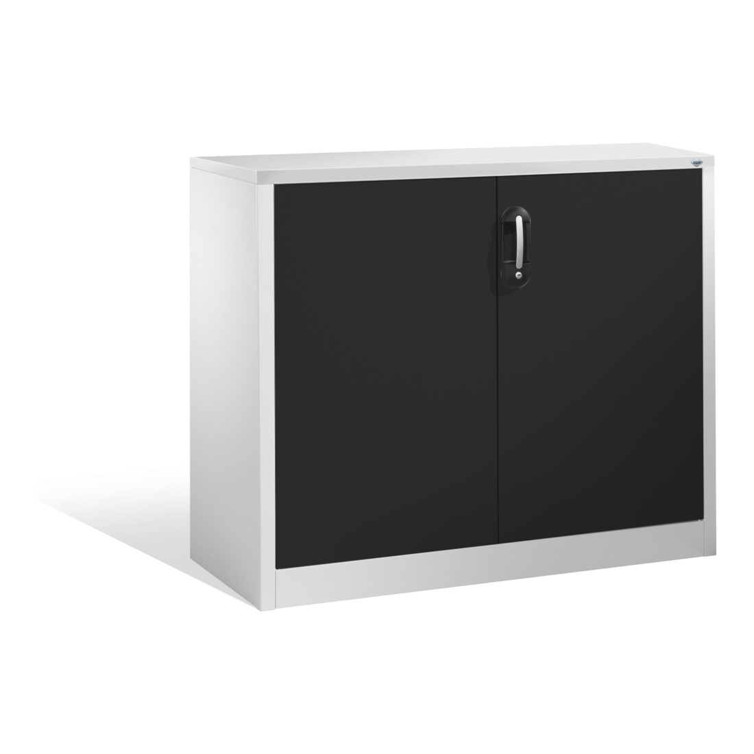 Buffet porte-documents Acurado de C+P avec portes battantes, 2 hauteurs de classeurs, H1000xL1200xP400mm Façade gris noir Corps gris clair