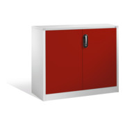 Buffet porte-documents Acurado de C+P avec portes battantes, 2 hauteurs de classeurs, H1000xL1200xP400mm Façade rouge rubis Corps gris clair