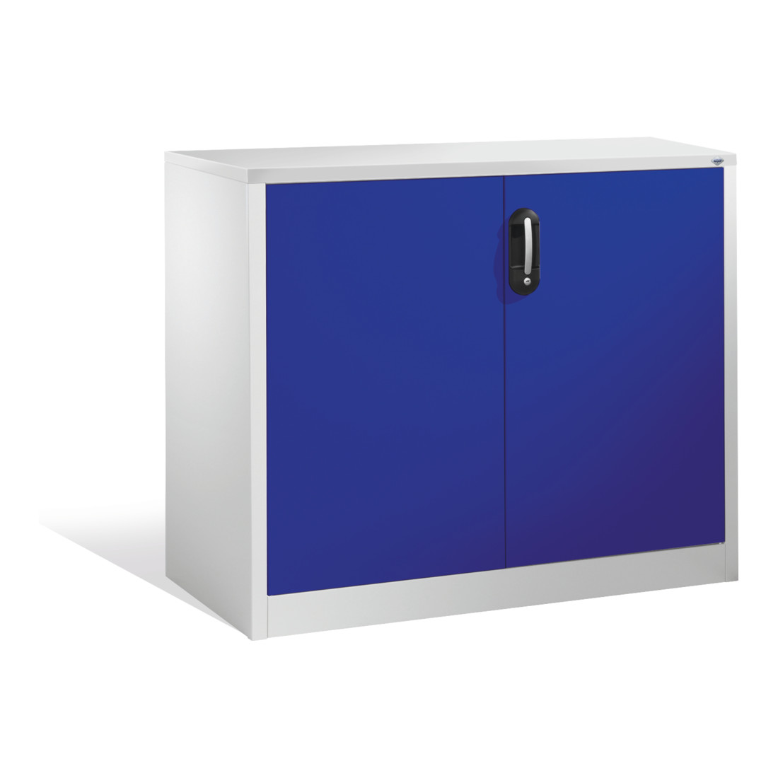 Buffet porte-documents Acurado de C+P avec portes battantes, 2 hauteurs de classeurs, H1000xL1200xP500mm Façade bleu lapis Corps gris clair