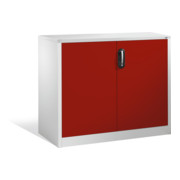 Buffet porte-documents Acurado de C+P avec portes battantes, 2 hauteurs de classeurs, H1000xL1200xP500mm Façade rouge rubis Corps gris clair