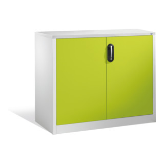 Buffet porte-documents Acurado de C+P avec portes battantes, 2 hauteurs de classeurs, H1000xL1200xP500mm Façade vert viridine Corps gris clair