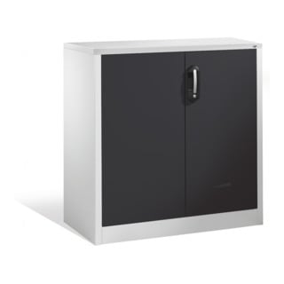 Buffet porte-documents Acurado de C+P avec portes battantes, 2 hauteurs de classeurs, H1000xL930xP500mm Façade gris noir Corps gris clair