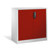 Buffet porte-documents Acurado de C+P avec portes battantes, 2 hauteurs de classeurs, H1000xL930xP500mm Façade rouge rubis Corps gris clair