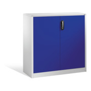 Buffet porte-documents Acurado de C+P avec portes battantes, 3 hauteurs de classeurs, H1200xL1200xP400mm Façade bleu lapis Corps gris clair-1