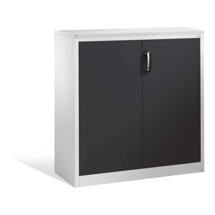 Buffet porte-documents Acurado de C+P avec portes battantes, 3 hauteurs de classeurs, H1200xL1200xP400mm Façade gris noir Corps gris clair