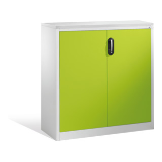 Buffet porte-documents Acurado de C+P avec portes battantes, 3 hauteurs de classeurs, H1200xL1200xP400mm Façade vert viridine Corps gris clair