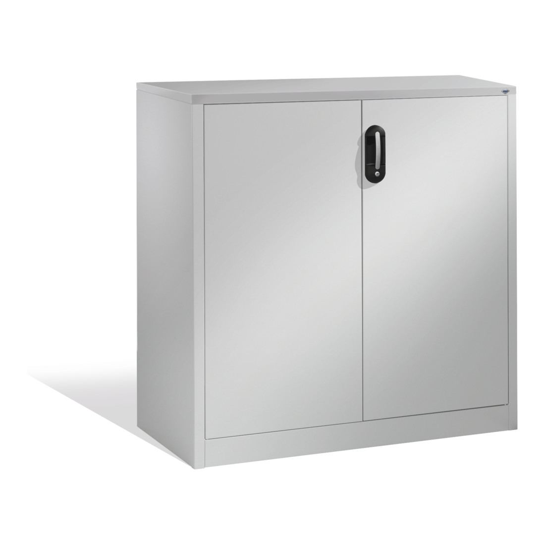 Buffet porte-documents Acurado de C+P avec portes battantes, 3 hauteurs de classeurs, H1200xL1200xP500mm aluminium blanc