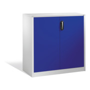 Buffet porte-documents Acurado de C+P avec portes battantes, 3 hauteurs de classeurs, H1200xL1200xP500mm Façade bleu lapis Corps gris clair-1