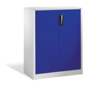 Buffet porte-documents Acurado de C+P avec portes battantes, 3 hauteurs de classeurs, H1200xL930xP400mm Façade bleu lapis Corps gris clair