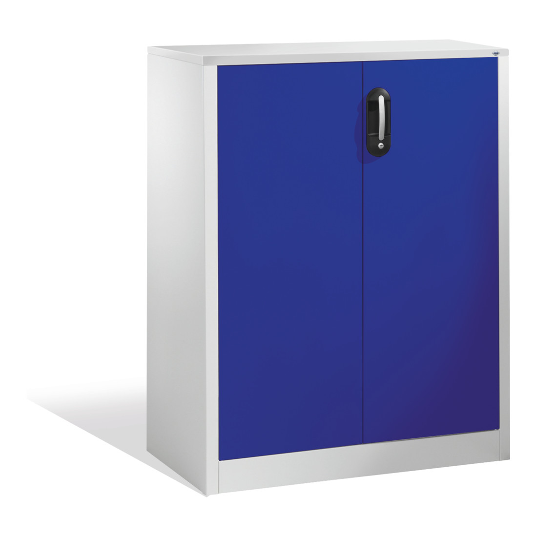 C+P Buffet de classement Acurado avec portes battantes, 3 hauteurs de classeurs, H1200×I930×P400 mm, façade Lapisblau, corps gris clair