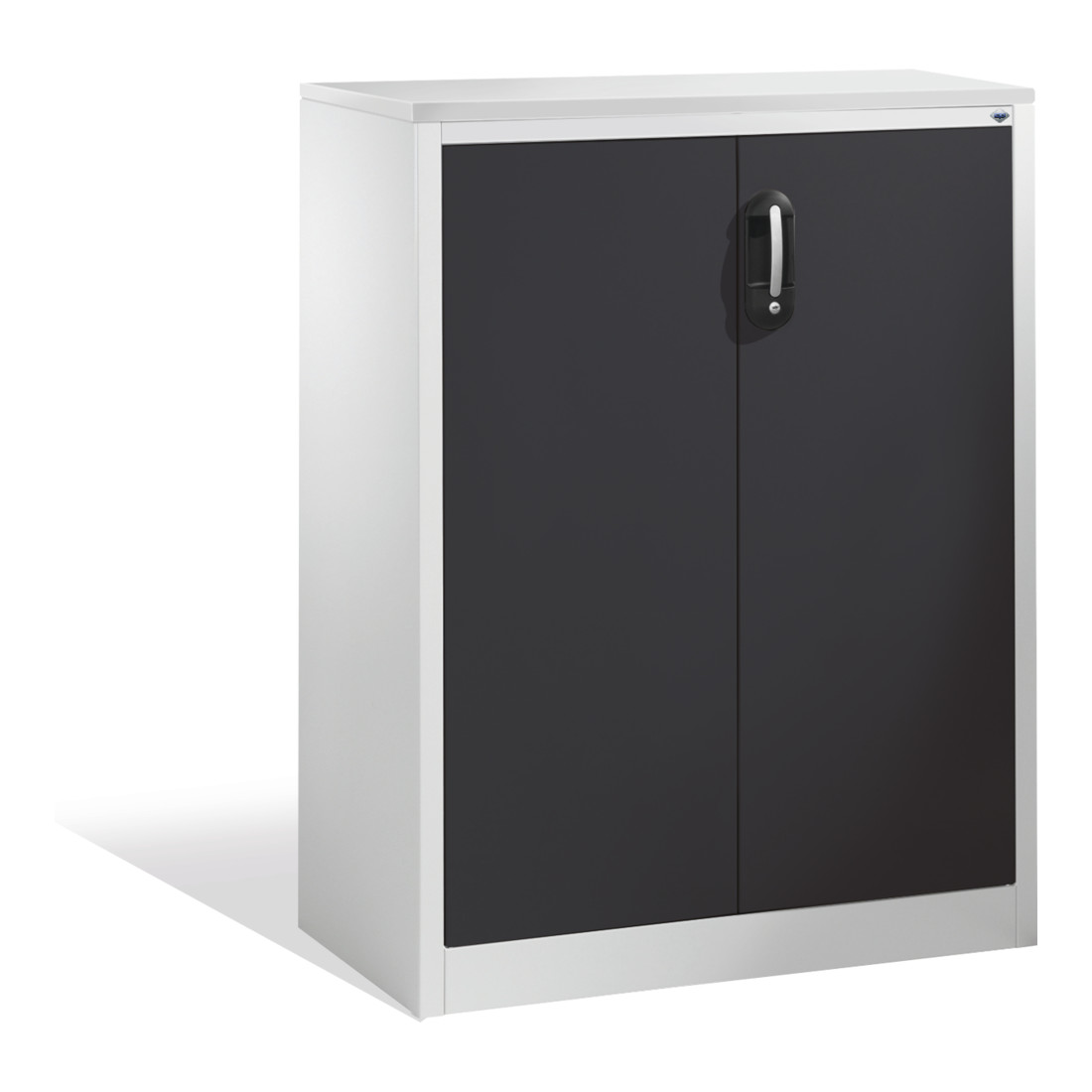 Buffet porte-documents Acurado de C+P avec portes battantes, 3 hauteurs de classeurs, H1200xL930xP400mm Façade gris noir Corps gris clair
