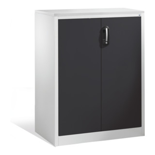 Buffet porte-documents Acurado de C+P avec portes battantes, 3 hauteurs de classeurs, H1200xL930xP500mm Façade gris noir Corps gris clair