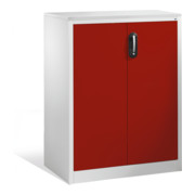 Buffet porte-documents Acurado de C+P avec portes battantes, 3 hauteurs de classeurs, H1200xL930xP500mm Façade rouge rubis Corps gris clair