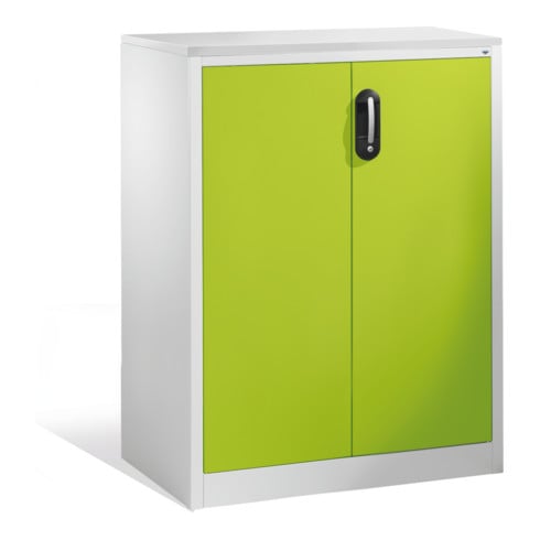 Buffet porte-documents Acurado de C+P avec portes battantes, 3 hauteurs de classeurs, H1200xL930xP500mm Façade vert viridine Corps gris clair