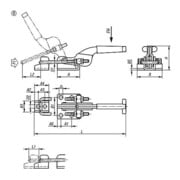 Bügelspanner horizontal standard avec contre-appui, forme B, F1=3000, acier zingué-3