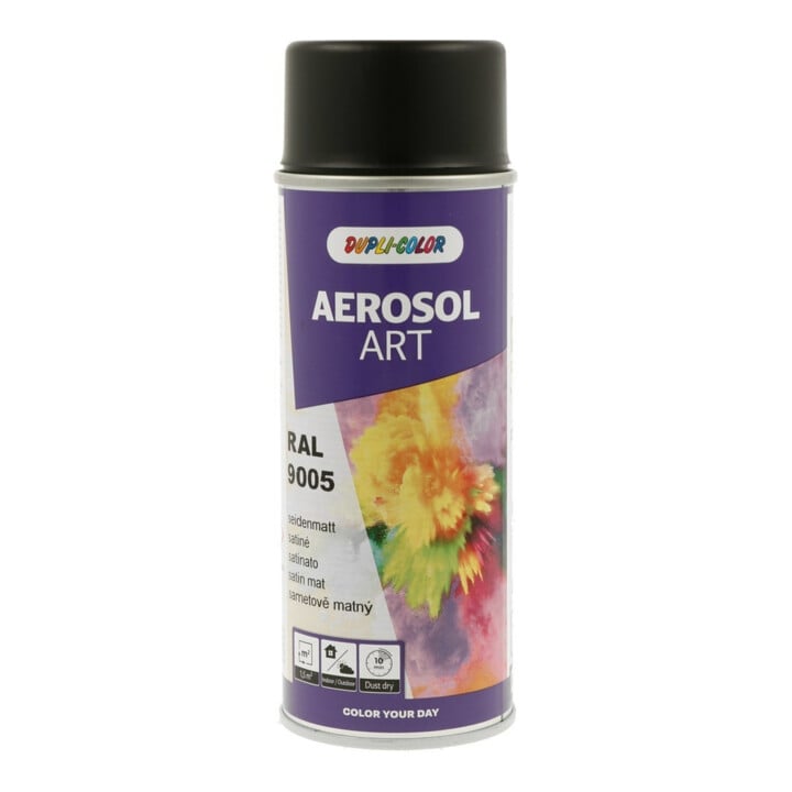 Buntlackspray AEROSOL Art tiefschwarz seidenmatt RAL 9005 400 ml Spraydose