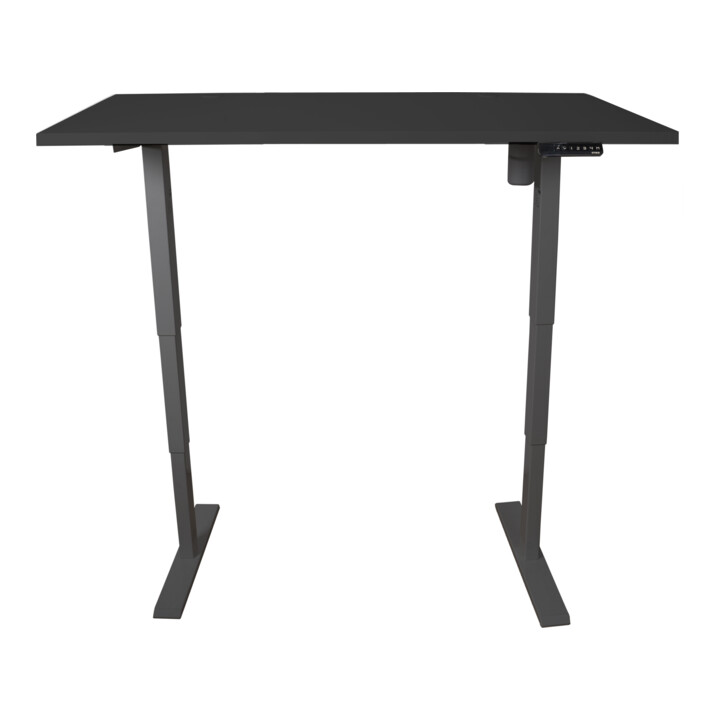 Bureau à réglage en hauteur électrique STIER THA 140x80 cm, noir/noir