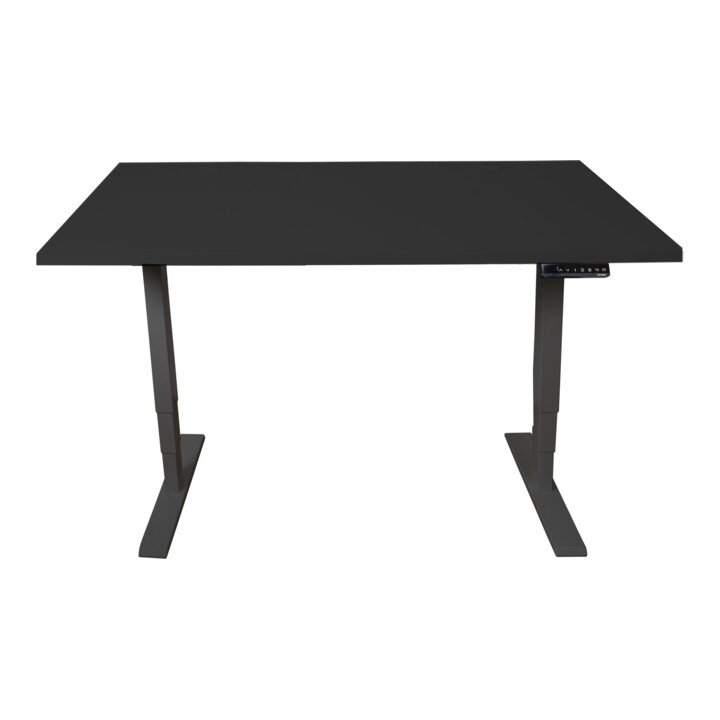 Bureau à réglage en hauteur électrique STIER THA 140x80 cm, noir/noir