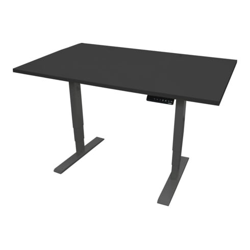 Bureau à réglage en hauteur électrique STIER THA 160x80 cm, noir/noir