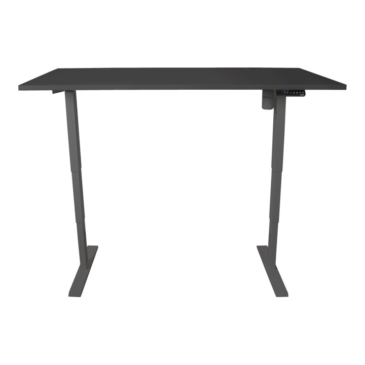 Bureau à réglage en hauteur électrique STIER THA 160x80 cm, noir/noir