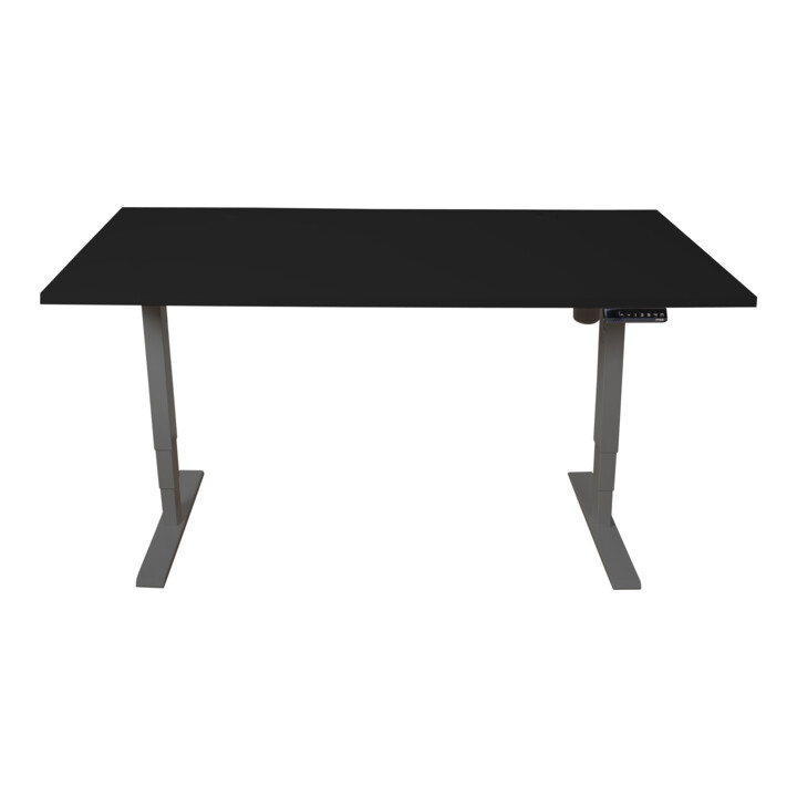 Bureau à réglage en hauteur électrique STIER THA 160x80 cm, noir/noir