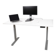 STIER Bureau à hauteur réglable électriquement TSR blanc/argenté-4