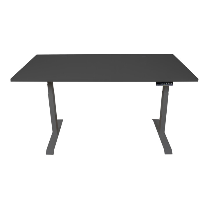 Bureau à réglage en hauteur électrique STIER TSR 160x80 cm, noir/noir