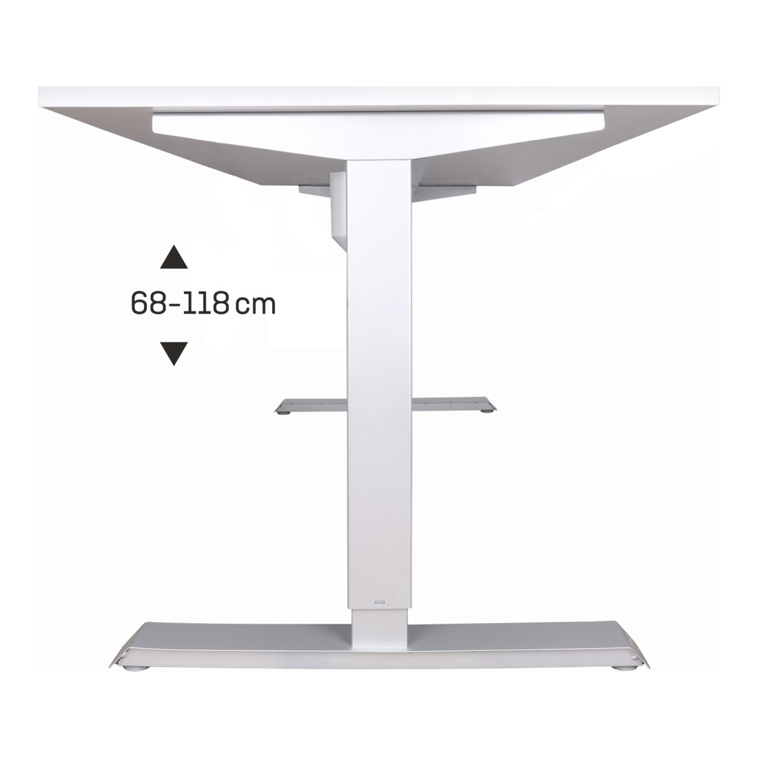 STIER Bureau électrique réglable en hauteur 501-33 blanc mel. 68-118cm