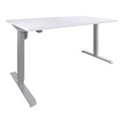 Bureau &agrave; r&eacute;glage en hauteur &eacute;lectrique STIER 501-33 180x80 cm, m&eacute;lamin&eacute; blanc, 68-118 cm