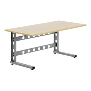 Bureaux l 1306 x l 620 x H 692 aluminium gris Bito RAL 9007