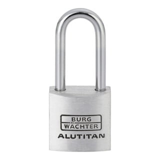 Burg-Wächter Vorhangschloss Alutitan 770 HB 20 26 SB Aluminium massiv titan
