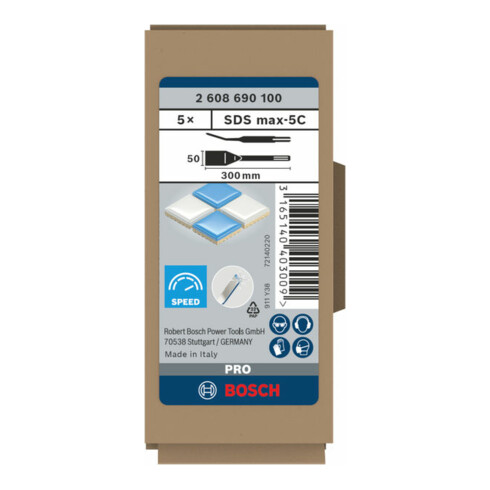 Burin de carrelage Bosch avec support SDS-max, 300 x 50 mm