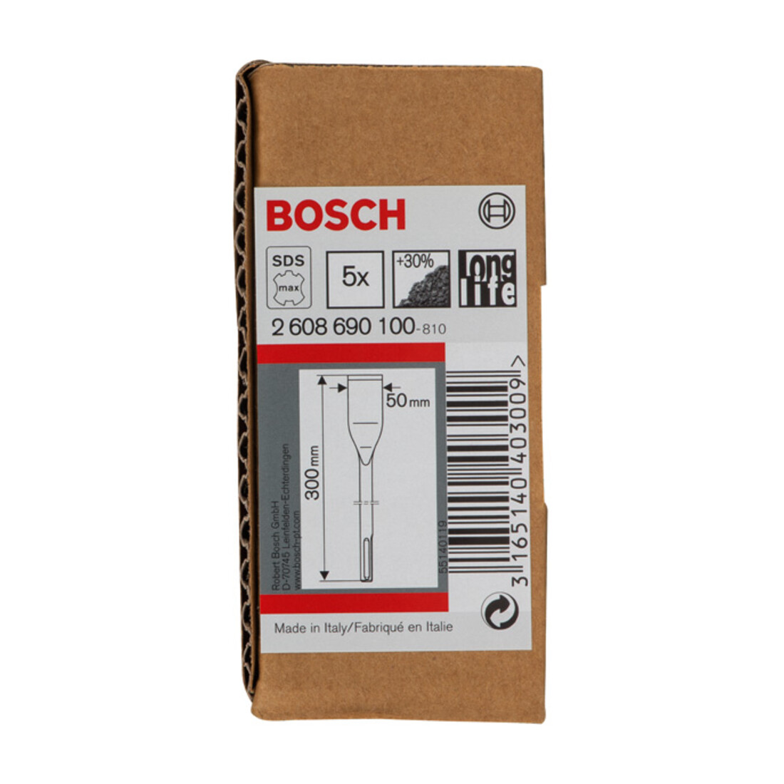 Burin de carrelage Bosch avec support SDS-max, 300 x 50 mm