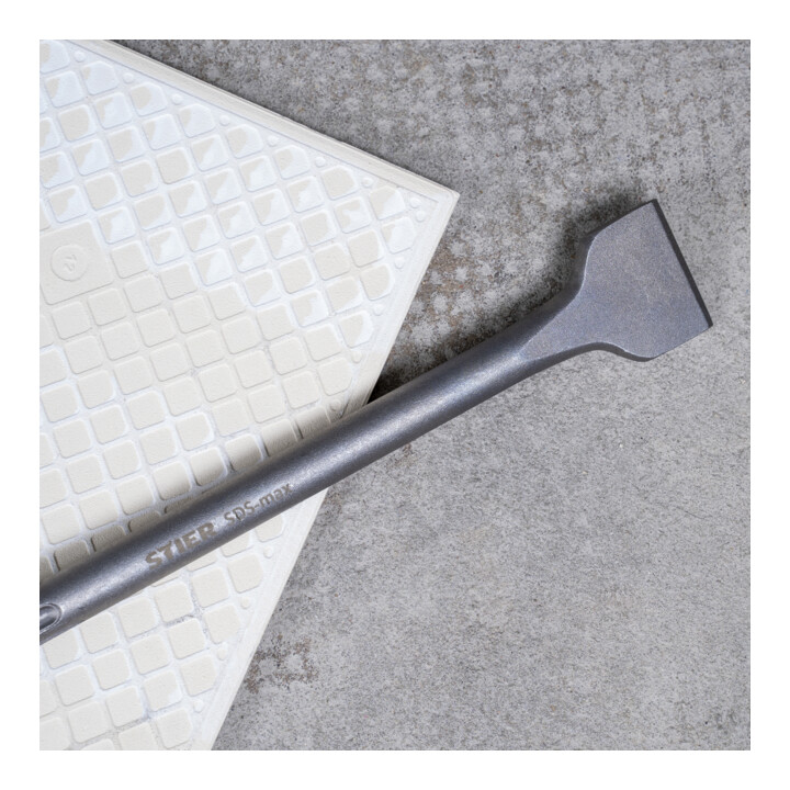 Burin de carreleur/burin large SDS-max STIER 300 x 50 mm