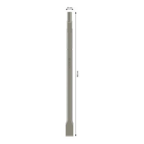 Burin plat Bosch avec douille hexagonale 19 mm à collet tourné 400 x 22 mm