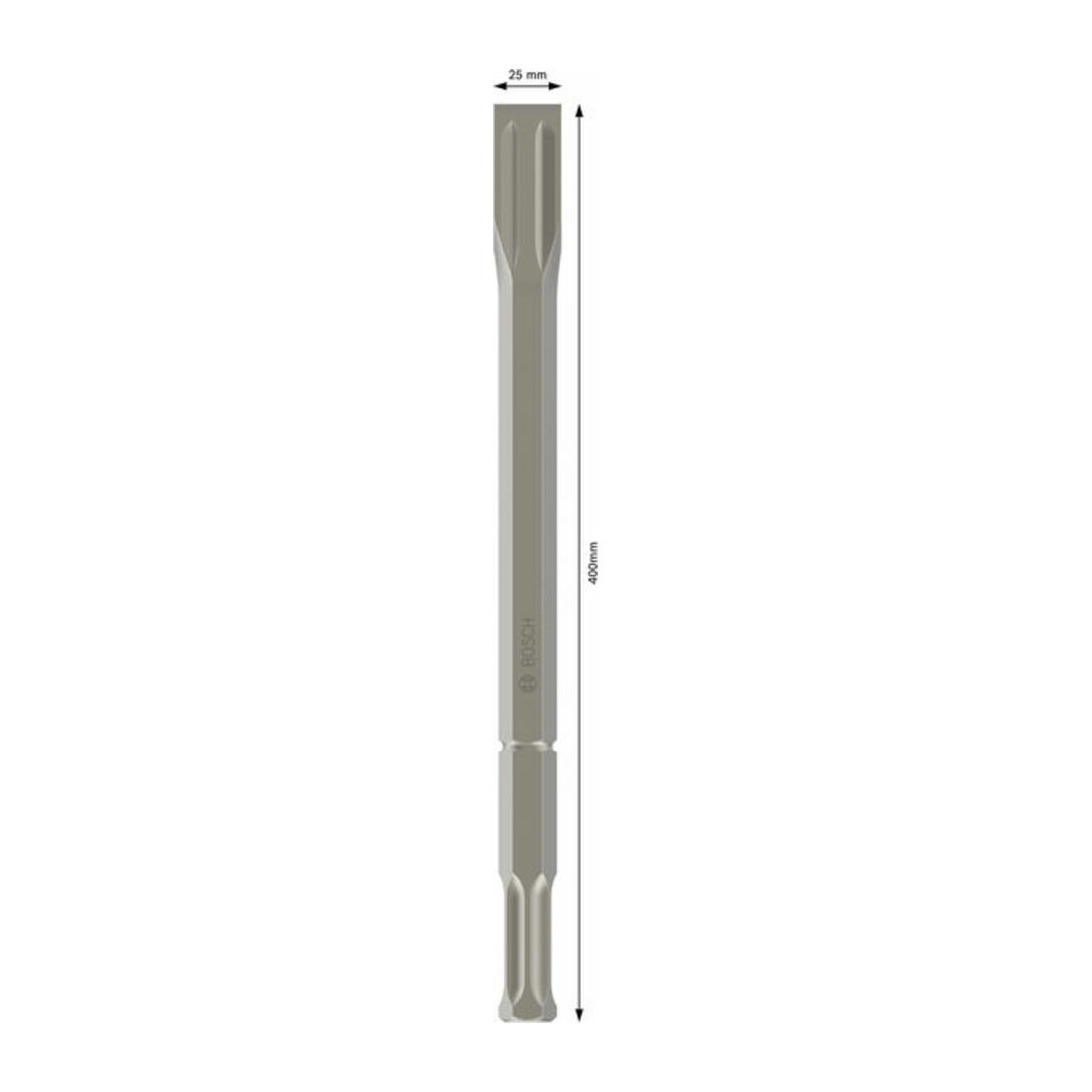 Burin plat Bosch avec support hexagonal 22 mm 400 x 30 mm