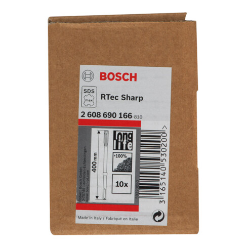 Burin plat Bosch RTec Sharp, avec support SDS-max, 400 mm
