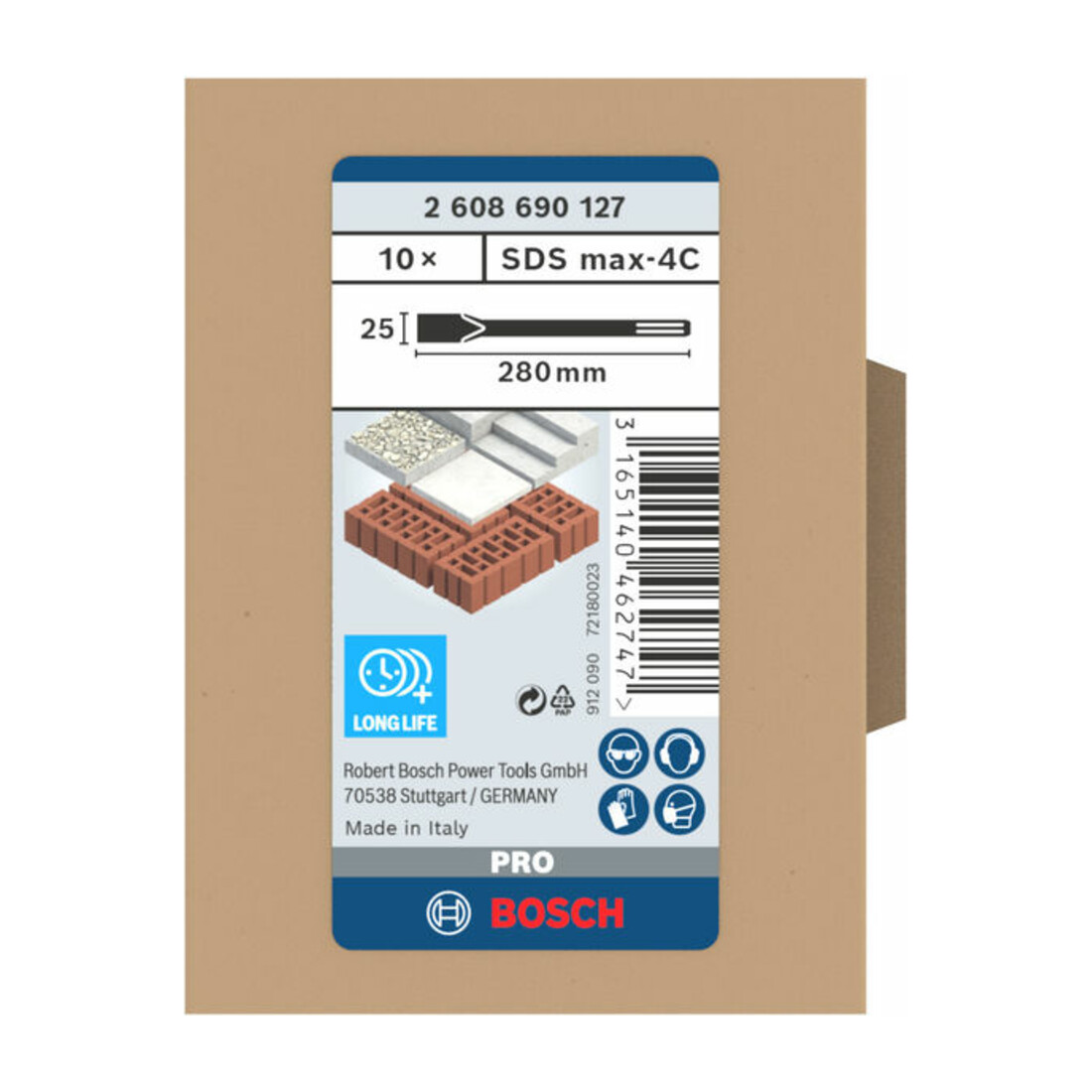 Burin plat SDS max 280 x 25 mm