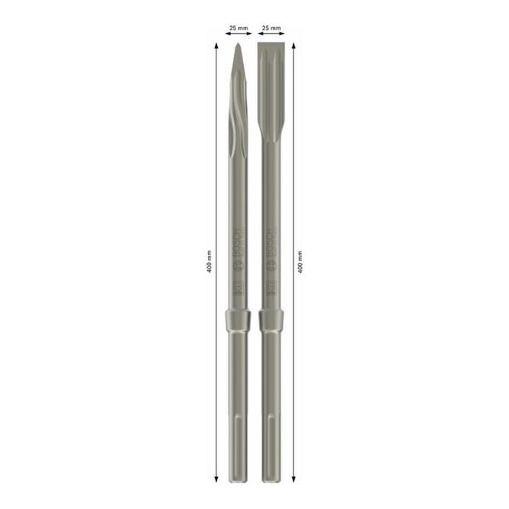 Burins Bosch SDS max set de 4 pièces 400 mm, 400 x 25 mm