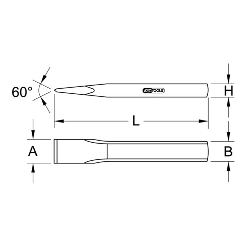 KS Tools Burin plat, ovale