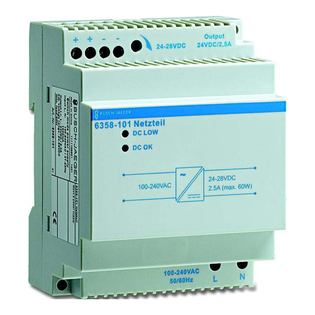 Busch-Jaeger Alimentation REG, 230V/24V, 2500mA 6358-101