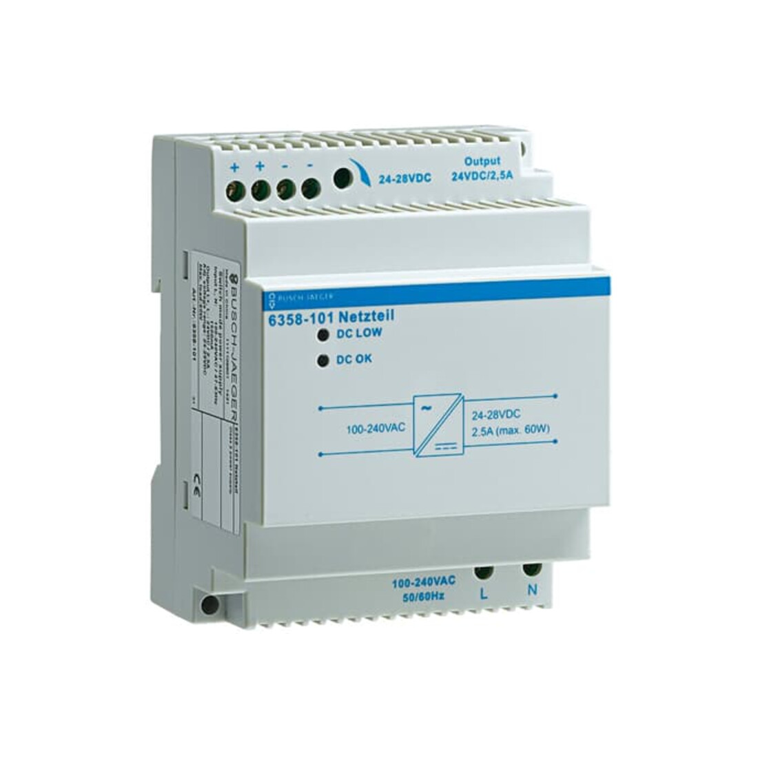 Busch-Jaeger Alimentation REG, 230V/24V, 2500mA 6358-101