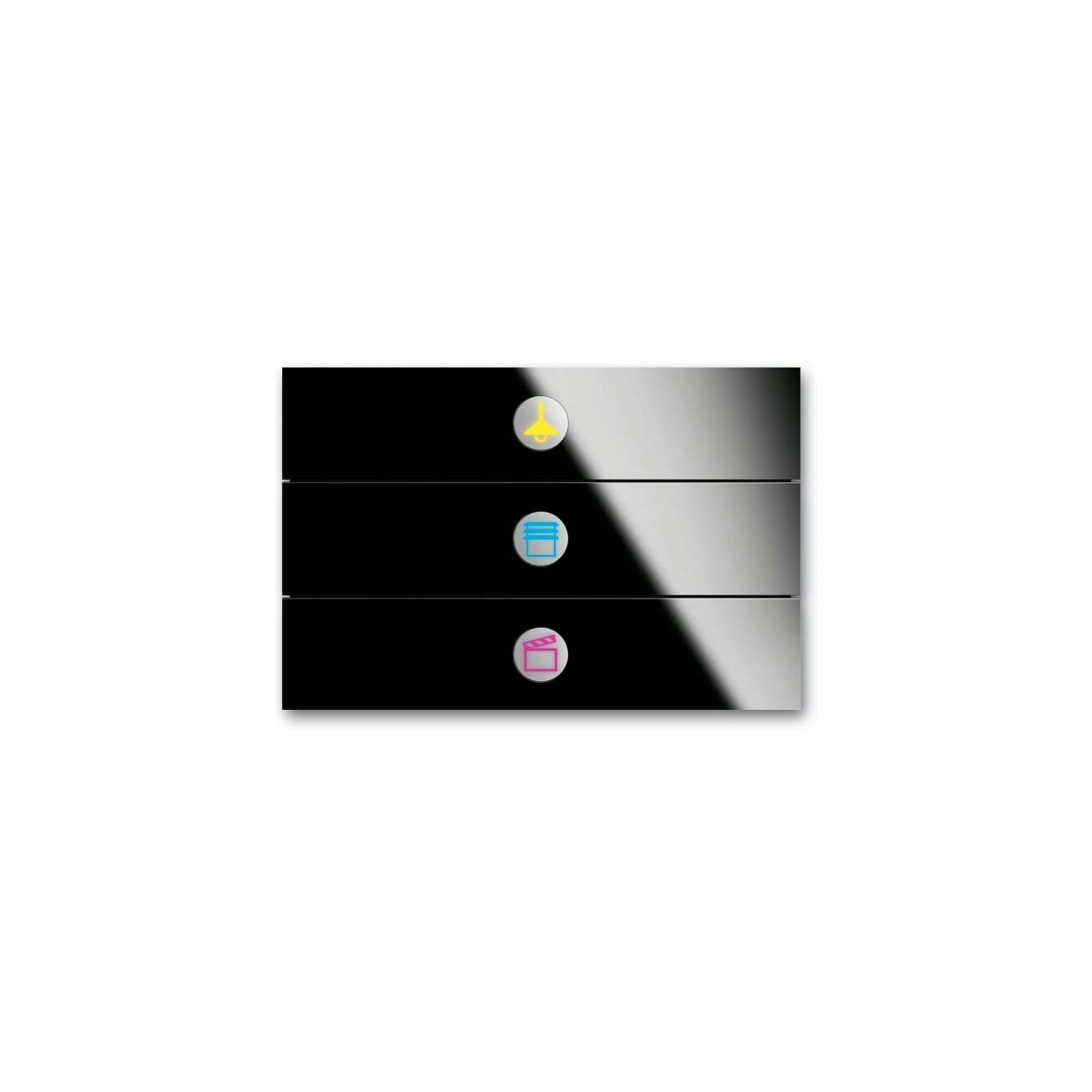 Busch-Jaeger Bedienelement 3fach Glas schwarz 6342-825-101