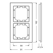Busch-Jaeger Cadre 2-fach blanc studio 1722-284-4