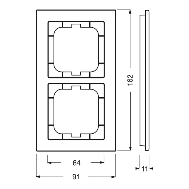 Busch-Jaeger Cadre 2-fach vert 1722-286