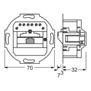 Busch-Jaeger Insert d’encastrement UAE 1x8 pôles 0213-4