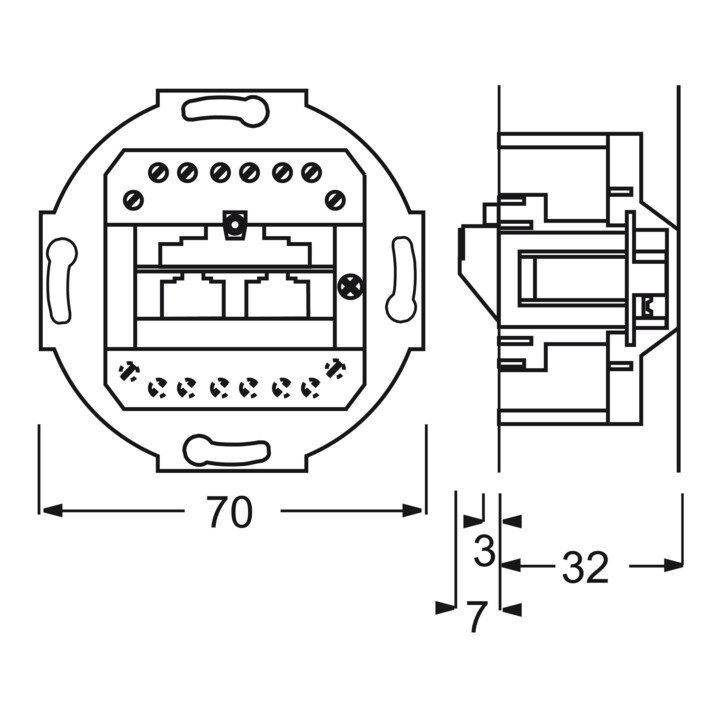 Busch-Jaeger Insert d’encastrement UAE 2x8 pôles 0214