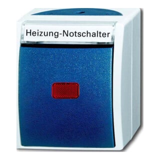 Busch-Jaeger Interrupteur d'arrêt d'urgence AP avec plaque nominative 2601/2 SKWNH-53