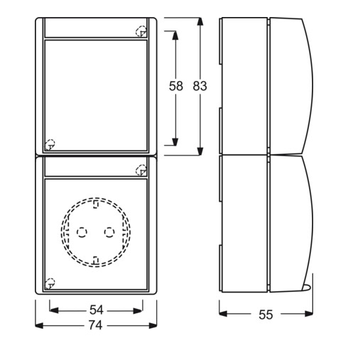 Busch-Jaeger Kombination SCHUKO Steckdose, mit Wipp. 2601/6/20 EBW-54