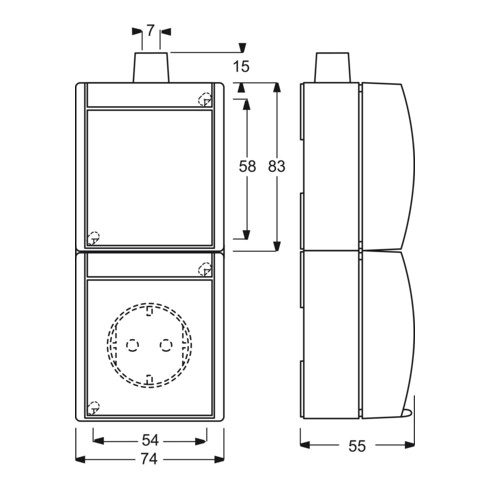 Busch-Jaeger Kombination Steckd.+Se.schalter 2601/5/20EW-53-503